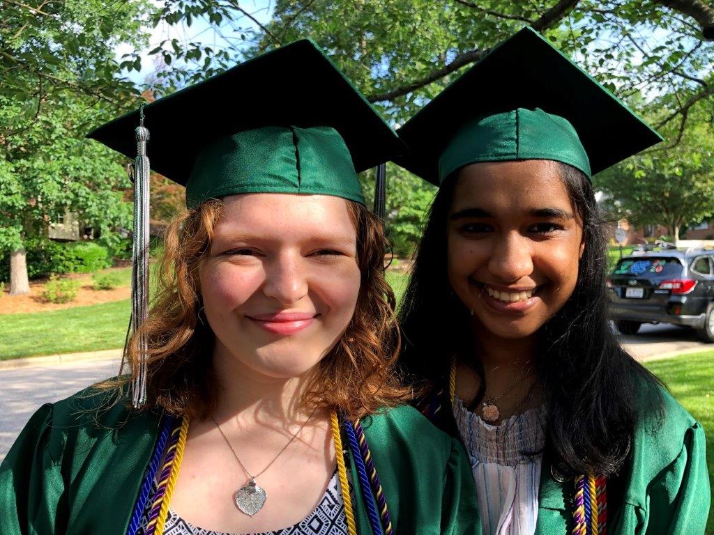 Maya and Charanya at RTHS Graduation